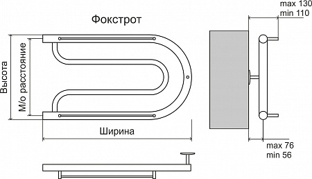 Фокстрот AISI 32х2 320х700 Полотенцесушитель  TERMINUS Кропоткин - фото 3