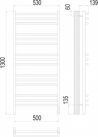 Соренто П15 500х1300 электро (sensor quick touch) Полотенцесушитель  TERMINUS Кропоткин - фото 3