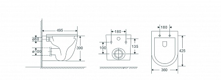 Подвесной унитаз безободковый Terminus Аврора Monolit 495х360 белый Кропоткин - фото 3 Подвесной унитаз безободковый Terminus Аврора Monolit 495х360 белый Кропоткин - фото 3